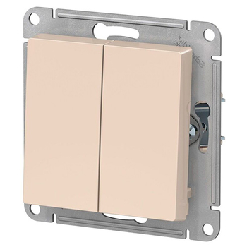 Выключатель Schneider Electric AtlasDesign 2-клавишный сх.5, 10АХ, бежевый, механизм - Электрика, НВА - Выключатели и розетки - Выключатели - . Магазин оборудования для автономного и резервного электропитания Ekosolar.ru в Ижевске