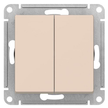 Переключатель Schneider Electric AtlasDesign 2-клавишный сх.6, 10АХ, бежевый механизм - Электрика, НВА - Выключатели и розетки - Выключатели - . Магазин оборудования для автономного и резервного электропитания Ekosolar.ru в Ижевске